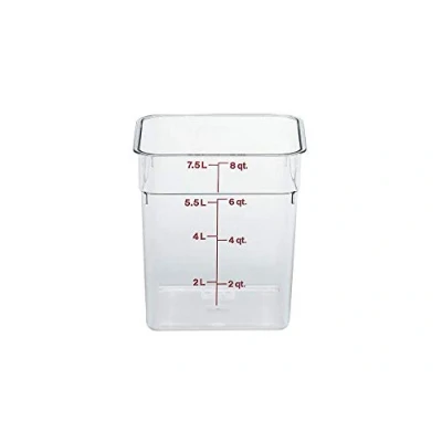Image of Cambro Camwear Polycarbonate Square Food Storage Container, 8 Quart (This does not come with a lid)