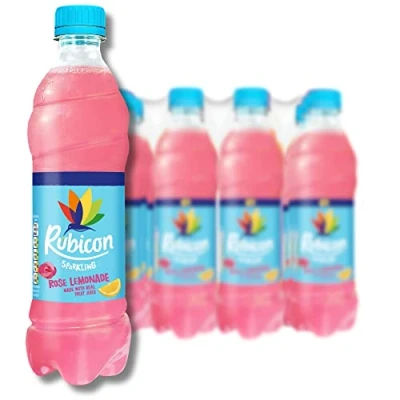 Image of Rubicon 12 Pack Sparkling Rose Lemonade, Flavoured Fizzy Drink, Refresh your routine with Lemonade &quot;Life Just Got Rosier&quot; x 500ml Bottles