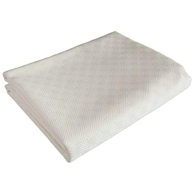 Image of Venilia Bulgomme Table Protector White Non Slip Tablecloth Underlay Shock Absorbing Easy Care Liquid Impermeable PVC Polyester Rectangular 135 x 220 cm 53377