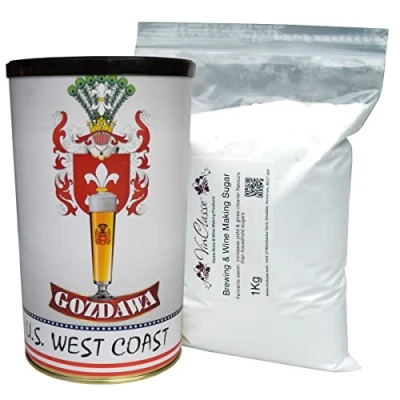 Image of U.S. West Coast Ale Gozdawa 1.7Kg 40 Pint Beer Kit Including 1Kg VinClasse Brewing Sugar