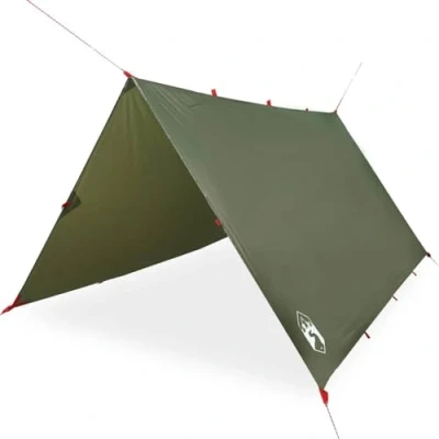 Image of vidaXL Camping Tarp Olive Green 306x306 cm Waterproof