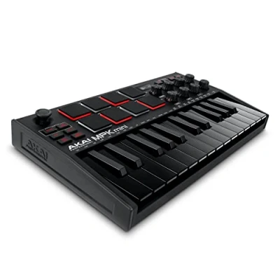 Image of AKAI Professional MPK Mini MK3 25 Key USB MIDI Keyboard Controller with 8 Backlit Drum Pads, Knobs and Music Production Software Included (Black)