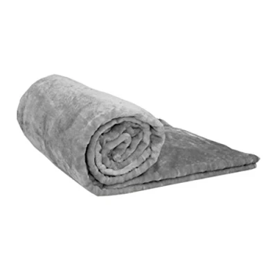 Image of Amber Linen Luxury Mink Faux Fur Throws, Plain Fleece Super Soft Blanket Sizes (SILVER/GREY, SINGLE)