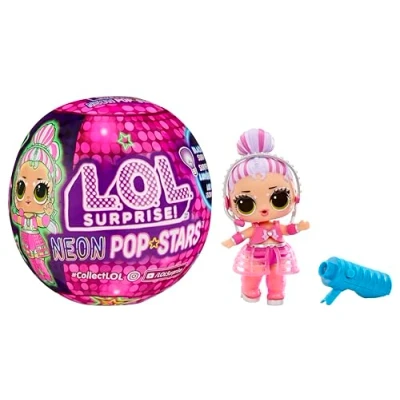 Image of L.O.L. Surprise! Neon Pop Stars Tots 1 Doll with Magical Blacklight Surprises, Blind Packaging, 7 to Collect, Each Decals and Accessories, Ideal Present for Kids Ages 4+