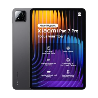 Image of Xiaomi Pad 7 Pro, 11.2 Inch Tablet, 12+512GB, Gray, 8850mAh battery, 67W HyperCharge, HyperAI,2 year warranty(No power adapter included)