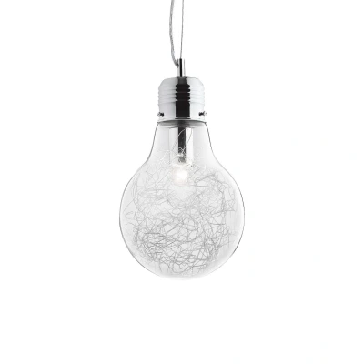Image of Luce Max Light Bulb Shape Small Ceiling Pendant 1 Chrome, E27