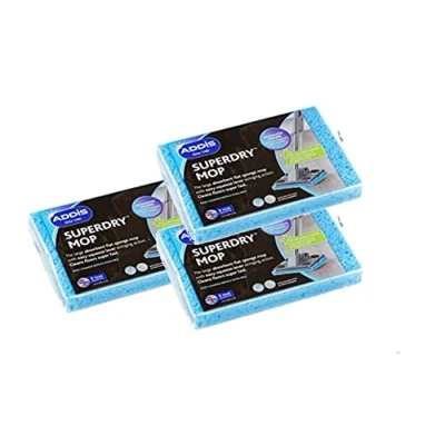 Image of Addis Superdry Sponge Mop Replacement Refill Heads, Pack of 3, Blue