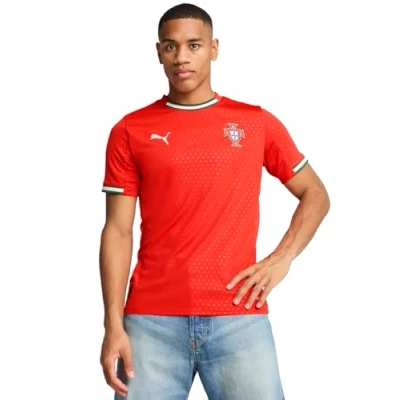 Image of PUMA Mens Portugal Home Shirt 2025 Adults Red/Almond L