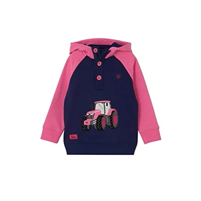 Image of LightHouse Girls Jill Hoodie Pink Tractor Appliqué 5 6 Years