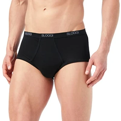 Image of Sloggi Men&#039;s Basic Maxi Plain Boxer Briefs, Black, Medium (Manufacturer Size: 34)