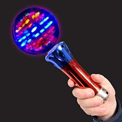 Image of Junerain Lit Up Ball Toy Wand for Kids,7.8 Inch Flashing LED Boys and Girls,Thrilling Spinning Show,Party cence Glow Flash