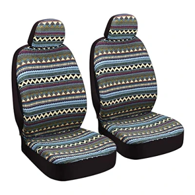 Image of SOBONITO seat covers for car, single cover, front protective covers, cover protector, Bohemian style, set of 2 (FR B)