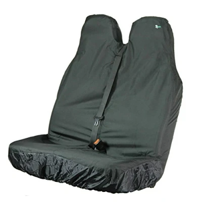 Image of TOWN &amp; COUNTRY COVERS Van Double Passenger Universal Seat Covers, Waterproof, Car Oil Mud Resistant, Cover, Compatible With Transit Custom Black