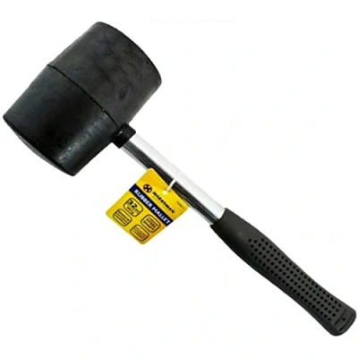 Image of Marksman 8oz 16oz 32oz Rubber Mallet Hammer FIBREGLASS Or Silver Shaft Grip Handle DIY Hand Tools Camping Paving Racking Laying Tiles Construction UK Free P&amp;P (32Oz Steel (907g))