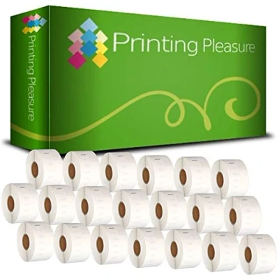 Image of Printing Pleasure 20 x 99012 Compatible Address Labels Rolls for LabelWriter &amp; Seiko Label Printers 36mm 89mm 260 per Roll