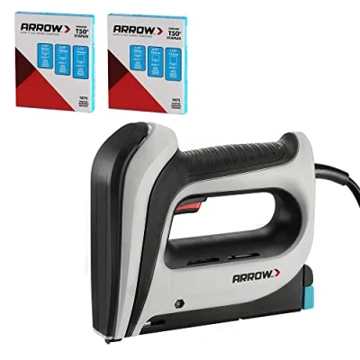 Image of Arrow T50ACD Electric Staple Gun Kit, Corded Stapler with 3750 Pieces T50 1/4&quot;, 3/8&quot;, 1/2&quot; Staples, for Upholstery Professional and DIY Projects