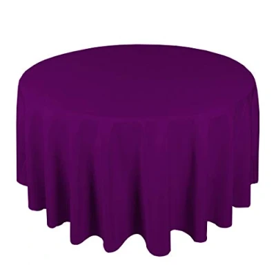 Image of Polyester Tablecloth 108&#039;&#039; Home Decor Wedding Small Big Sizes Red Purple Royal Blue Ivory Round Table Cover Made in UK (PURPLE)