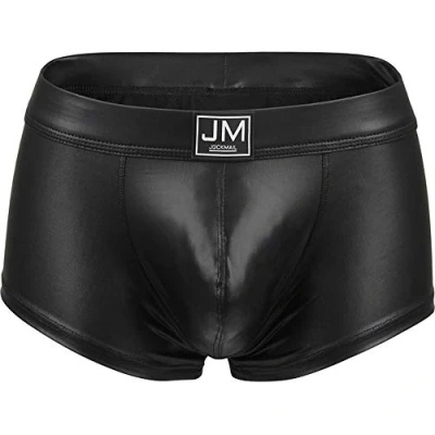 Image of JOCKMAIL Men Boxer PU Underwear Pouch (L, Black)