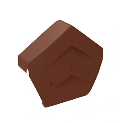 Image of Terracotta Angled Ridge End Cap for Dry Verge Systems, Gable Apex Roof Tiles