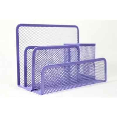 Image of ARA CHOICE Metal Mesh Letter Holder, Office Trays For Notepads Business Card Mail Sorter With Document Tray Desktop File Paper Rack Storage Pen Pencil Holder Home (Purple)