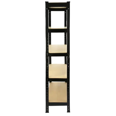 Image of MonsterShop 2 x T Rax Black Metal Racking Units 75cm 150cm 30cm with Free Bay Connectors
