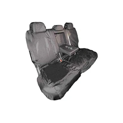 Image of Town &amp; Country Waterproof Heavy Duty Seat Cover Set Tailored To Fit Volkswagen Touareg R line (2010 2018) Black (Rear Passenger Set)