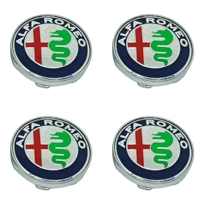 Image of Car Wheel Hub Caps for Alfa Romeo Giulia 2016 2022 2023, Center Cover Centre Covers ABS DustProof Anti Rust Replacement Accessories 4PCS
