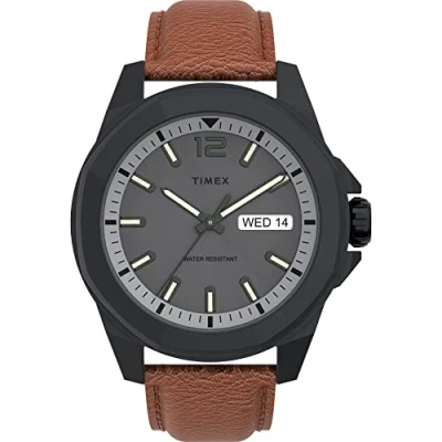Image of Timex Mens Analogue Quartz Watch with Leather Strap TW2U82200