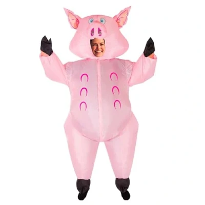Image of Inflatable Pig Costume Funny Premium Quality Adult Size Polyester Comfortable Resistant Inflation System Included Created by OriginalCup®