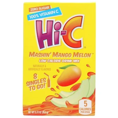 Image of Hi C Mashin Mango Melon Zero Sugar Singles to Go Powdered Drink Mix 20.4g (0.72 OZ)