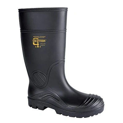 Image of Grafters W408A Mens Wellington Safety Boots Black UK 13