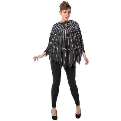 Image of Wicked Costumes Adult Ladies Spider Web Halloween Poncho Standard Size