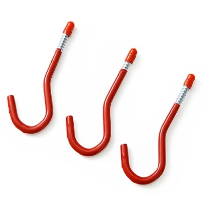 Image of Dekton 3 PC 2&quot; All Purpose Hooks Durable with Scratch Resistant Plastic Coating Ideal for Hanging Tools, Equipment, and in Sheds, Workshops, Homes Strong &amp; Versatile Solution