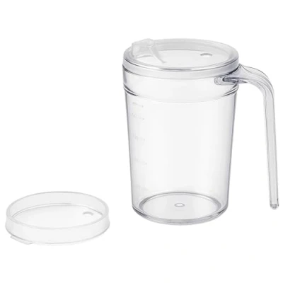 Image of HOMECRAFT Shatterproof Clear Mug, Spill proof Drinking Cup, For Eldery, Children or those with Weak Grip and Arthritis