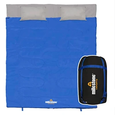 Image of Milestone Double Envelope Sleeping Bag with Pillows 250gsm