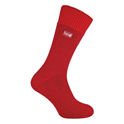 Image of THMO 1 Pair Mens Thick Winter Warm Thermal Socks with Comfort Top &amp; Smooth Toe Seam (6 11 uk, 30 Red)