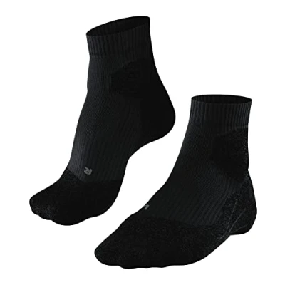 Image of Falke RU Trail Running Socks for Men, Size 44 45, Black Moisture Wicking &amp; Cushioned Comfort