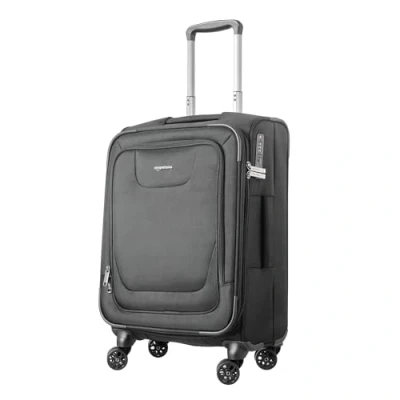 Image of Amazon Basics Premium Expandable Softside Spinner Luggage With TSA Lock 51.8 cm International Carry On, Black