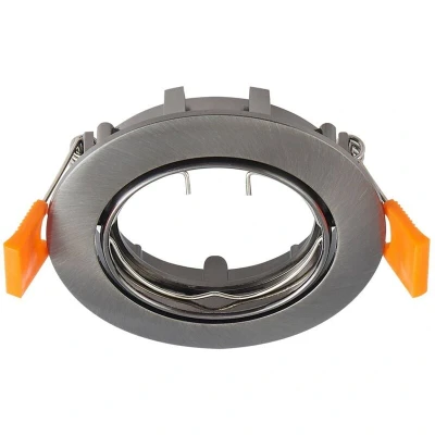 Image of Prios recessed ceiling light Fibur, dark grey, aluminium, Ø 8.2 cm