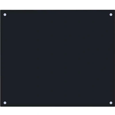 Image of vidaXL Kitchen Backsplash Heat resistant Scratch Decor Wall Panel System Tile Splash Guard Black 70x60cm Tempered Glass