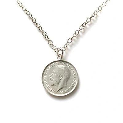 Image of Vintage Coin Necklace Sterling Silver Antique 1918 Pendant Adjustable