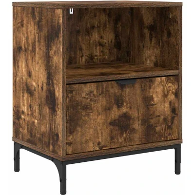 Image of vidaXL Bedside Table Smoked oak 49 x 36 61 cm Engineered wood