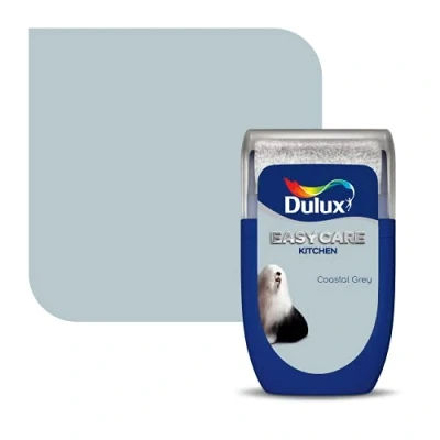 Image of Dulux Easycare Kitchen Tester Paint, Coastal Grey, 30 ml