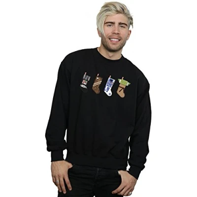 Image of Star Wars Men&#039;s Christmas Stockings Sweatshirt Large Black