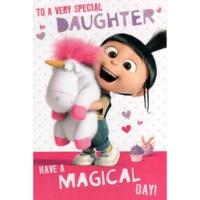 Image of DESPICABLE ME Daughter Birthday Card, Climate Pledge Friendly Card for Daughter, Recyclable Officially Licensed