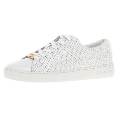 Image of Michael Kors Keaton LACE UP Trainers, Women&#039;s, Size: 4, Optic white Leather