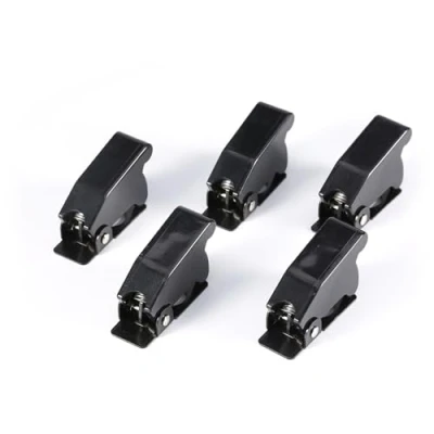 Image of 5Pcs Black Toggle Switch Cover, Automotive Flip Security Cover Cap Guard for Car Switch, Plastic Metal Spring (Black)