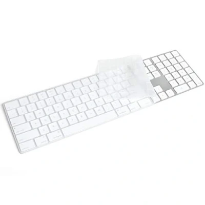 Image of Masibloom Transparent Silicone Keyboard Cover Skin for Apple iMac Magic with Numeric Keypad MQ052LL/A (A1843) US/EU Layout Ultra Thin Protector (Silicone transparent)