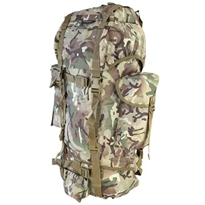 Image of Zip Zap Zooom Army Combat Military Travel Backpack Camping Bag British Rucksack BTP Camo New 60L