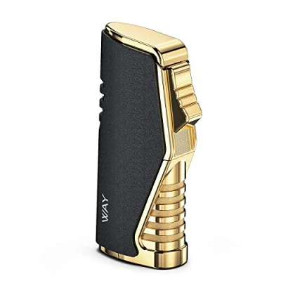 Image of VVAY Triple Jet Flame Lighter Windproof Butane Gas Refillable Turbo Torch (Sold Without Gas)